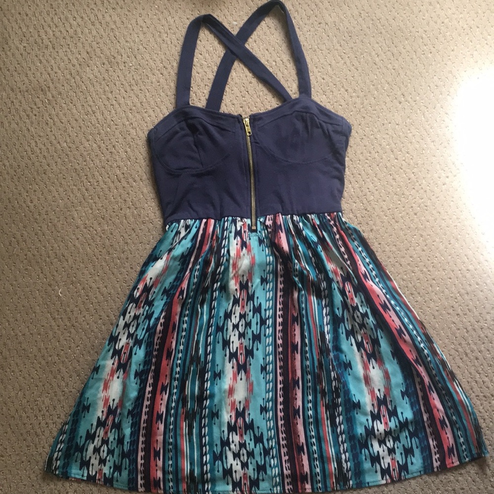 FINAL PRICE Zumiez Navy Zip Up Bodice Dress